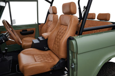 1973 Classic Ford Broncos Coyote Series in Boxwood Green with Whiskey Interior with family roll cage muirfield