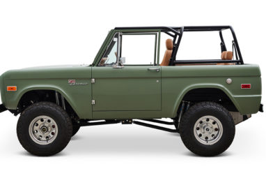 1973 Classic Ford Broncos Coyote Series in Boxwood Green with Whiskey Interior with family roll cage muirfield