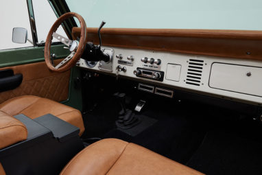 1973 Classic Ford Broncos Coyote Series in Boxwood Green with Whiskey Interior with family roll cage muirfield