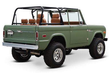 1973 Classic Ford Broncos Coyote Series in Boxwood Green with Whiskey Interior with family roll cage muirfield