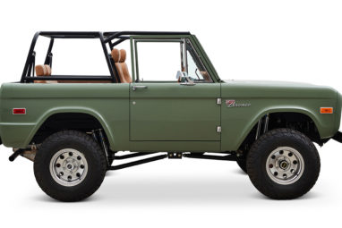 1973 Classic Ford Broncos Coyote Series in Boxwood Green with Whiskey Interior with family roll cage muirfield