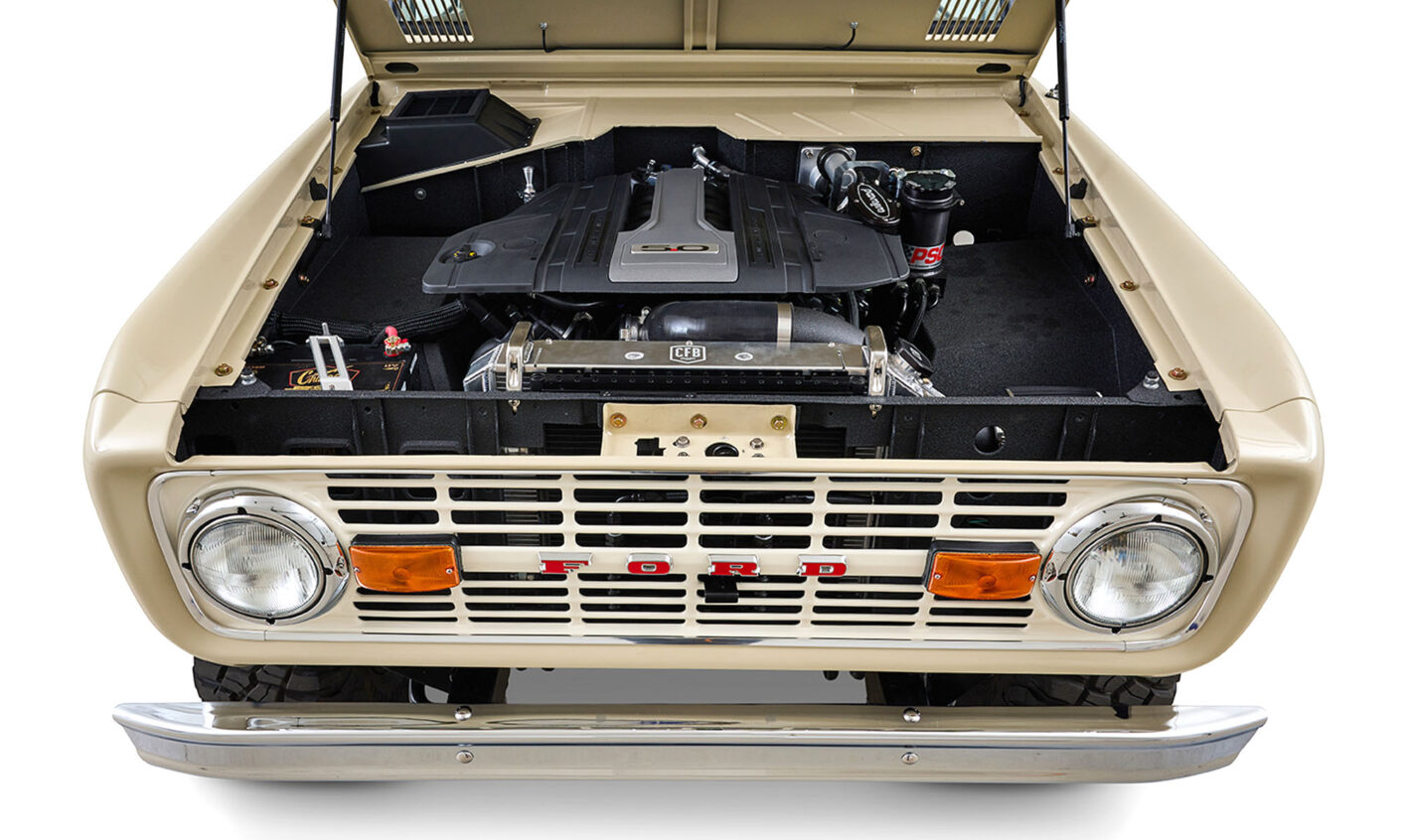 Ford Bronco 1975 Quicksand Coyote Series with Custom Leather Tartan Interior 5.0 Engine