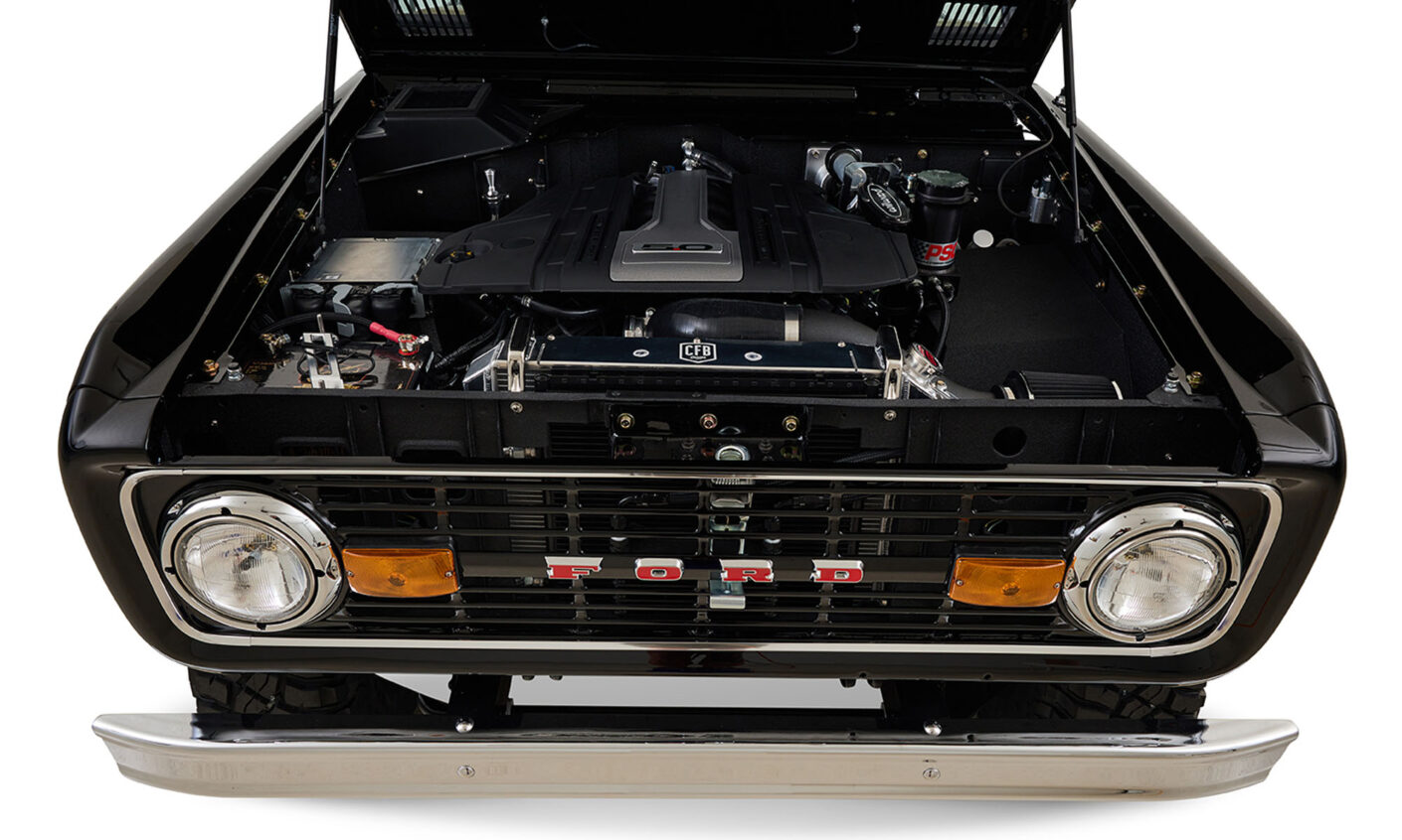Ford Bronco 1972 Black with Custom Interior Coyote 5.0 Engine