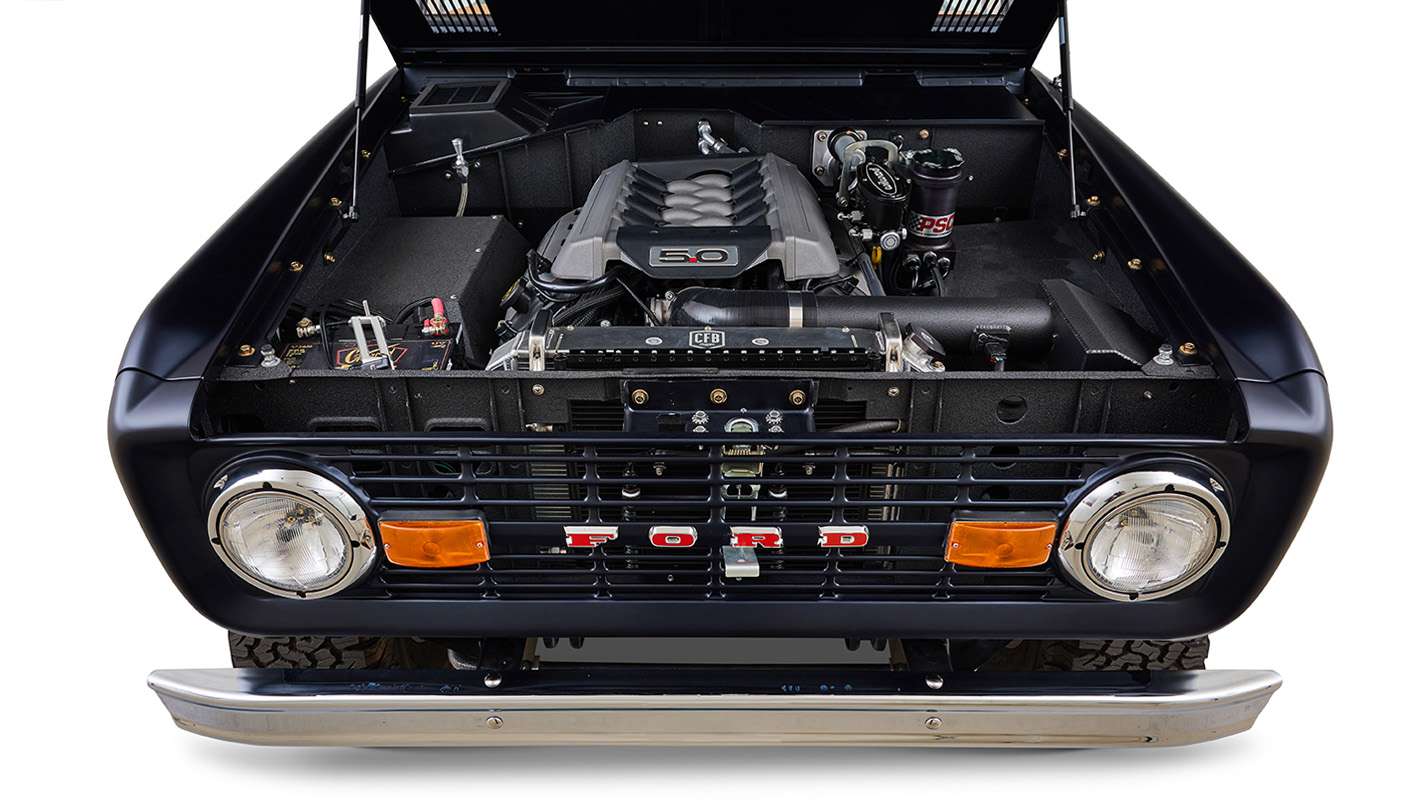 Ford Bronco 1972 Matte Navy Coyote Series with Custom Orange Rolls Royce Interior 5.0L Engine