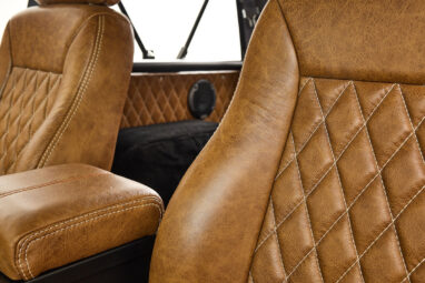 Ford Bronco 1974 Harvest Moon Coyote Series Custom Whiskey Leather Diamond Stitch Interior