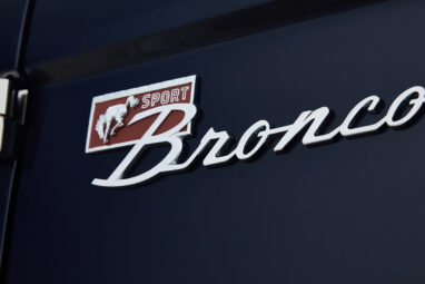 1971 Ford Bronco Coyote Series in Rolls Royce Blue over Orange Custom Interior 3rd Gen Coyote 5.0L Engine Bronco Sport Emblem