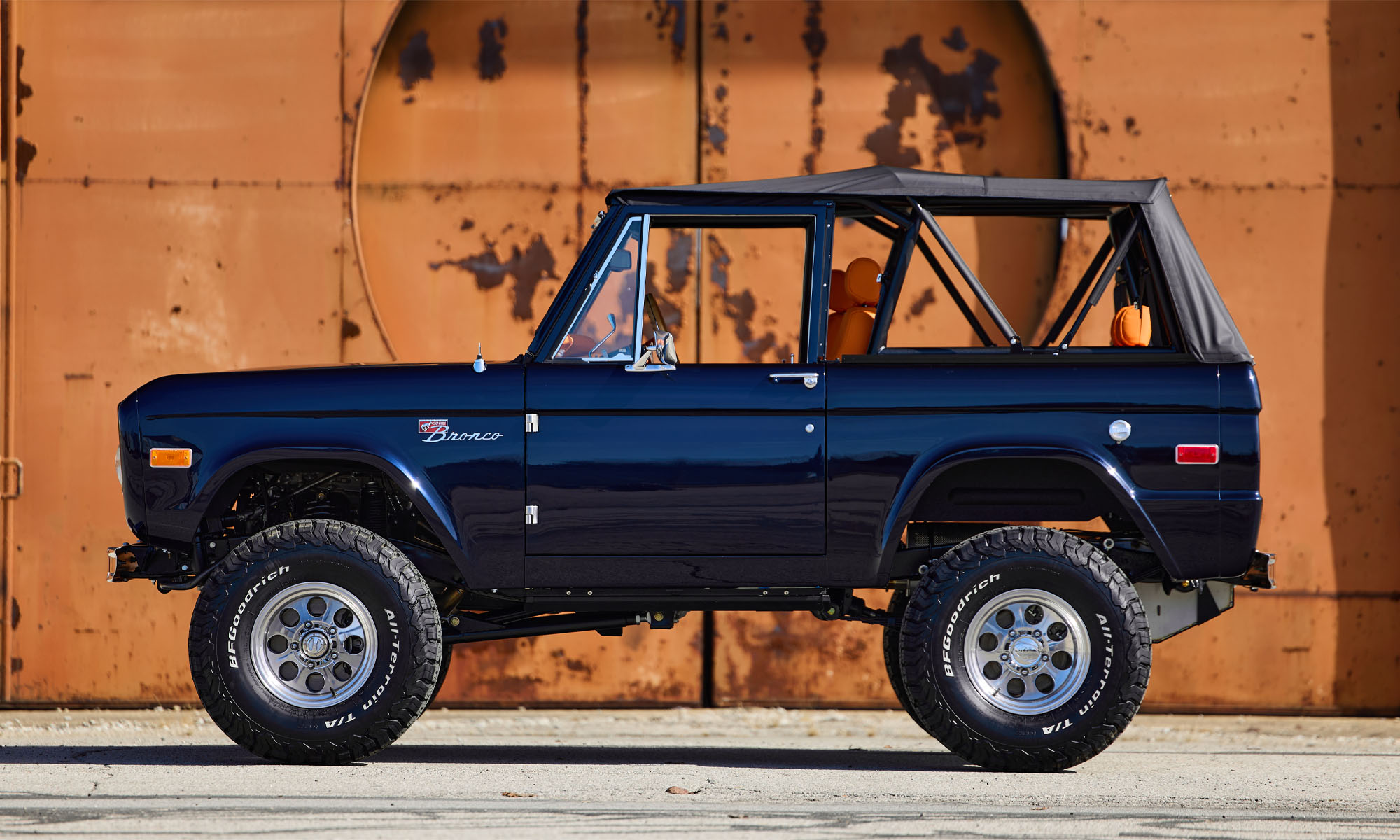 1974 Classic Ford Broncos Coyote Series Alys Beach with Orange Interior and black soft top