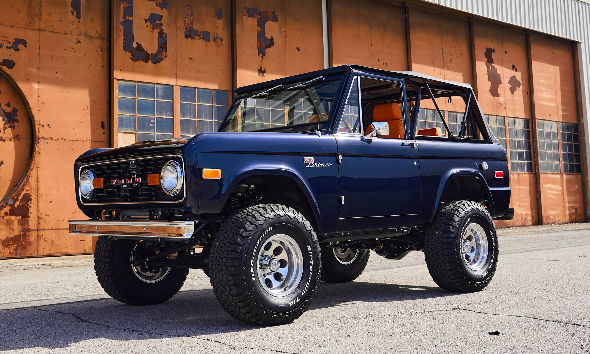 1974 Classic Ford Broncos Coyote Series Alys Beach with Orange Interior and black soft top