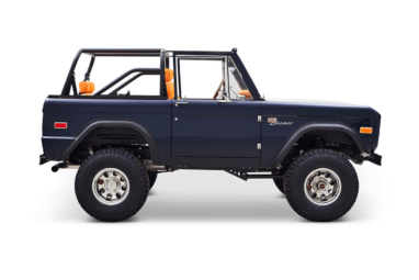 1974 Classic Ford Bronco Coyote Series Rolls Royce Blue with Orange Diamond Stitch Interior Alys Beach