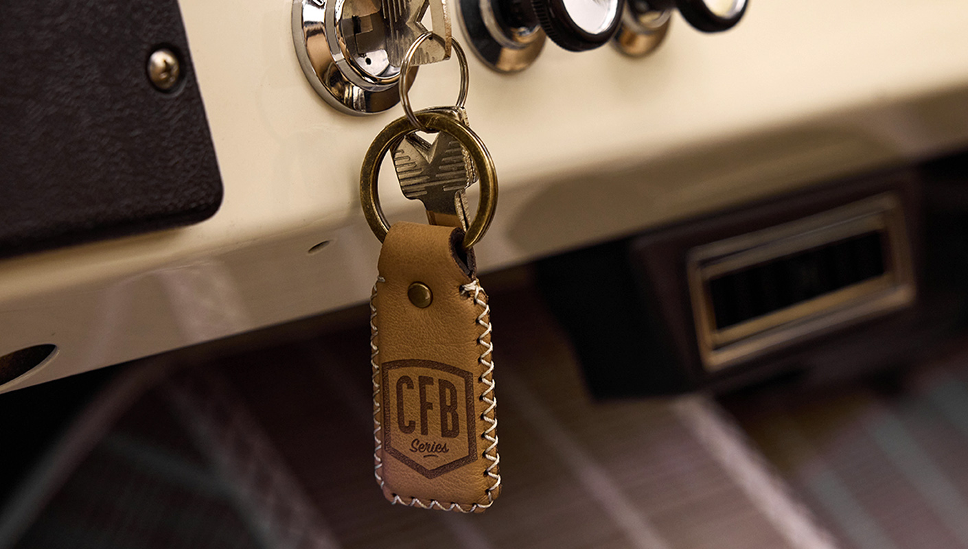 Leather matched Classic Ford Broncos keychain
