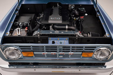 1966 Brittany Blue Classic Ford Bronco with 3rd Gen Coyote 5.0L Engine