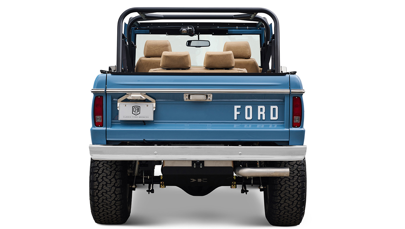 1970 Ford Bronco in Stars and Stripes Blue tailgate