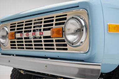 A 1970 Classic Ford Broncos coyote series in frozen blue with wimbledon white grill
