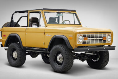 1966-Classic-Ford-Bronco-Goldenrod-302-Series-passenger-front-3:4-423