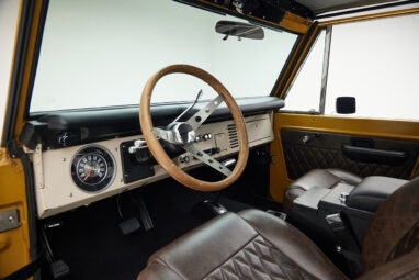 1966 classic ford bronco in goldenrod patina paint driver dash