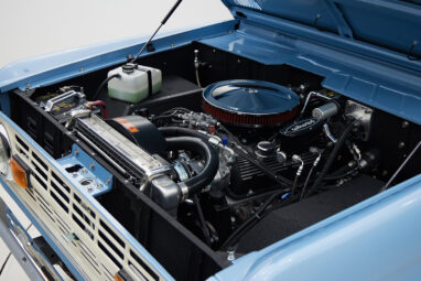 1967 Classic Ford Bronco painted in Frozen Blue over Ball Glove leather interior crate 302 motor