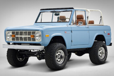 1967 Ford Bronco Frozen Blue 302 Series driver front 3/4